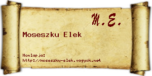 Moseszku Elek névjegykártya